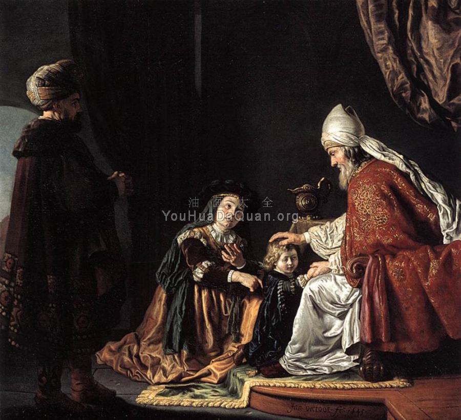 Hannah Giving Her Son Samuel To The Priest - 让·维克多